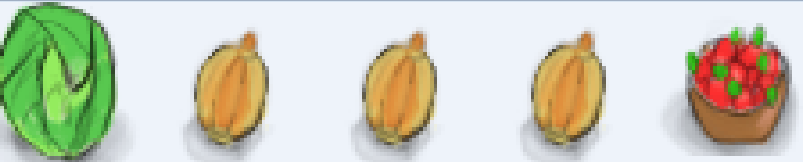 Various fruits and vegitables for the minigame
